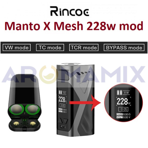 Rincoe Manto X Mesh 228W mod купить в Москве, Vape, Вейп, Электронные сигареты, Жидкости фото 3