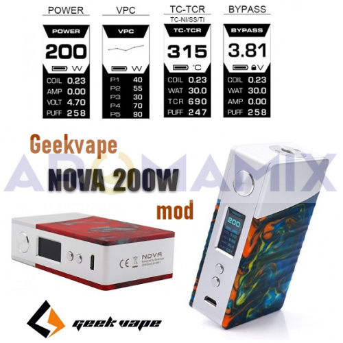 GeekVape Nova Mod 200w купить в Москве, Vape, Вейп, Электронные сигареты, Жидкости