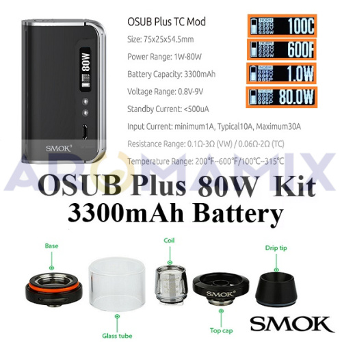 Smok Osub Plus Kit 80W (оригинал) купить в Москве, Vape, Вейп, Электронные сигареты, Жидкости фото 5