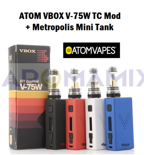 ATOM VBOX V-75W TC Mod  + Metropolis Mini Tank купить в Москве, Vape, Вейп, Электронные сигареты, Жидкости фото 5