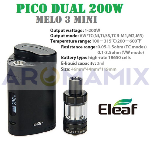 Eleaf Pico Dual 200W TC Full Kit (оригинал) купить в Москве, Vape, Вейп, Электронные сигареты, Жидкости фото 4