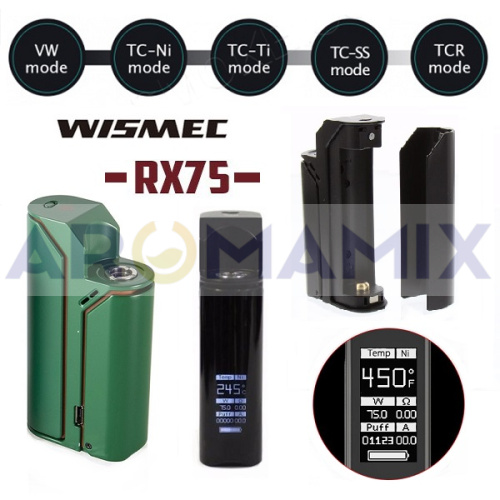 Wismec Reuleaux RX75 TC Mod купить в Москве, Vape, Вейп, Электронные сигареты, Жидкости фото 2