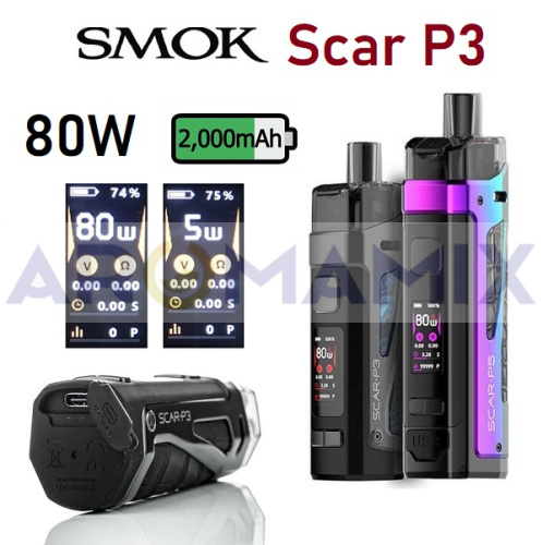 Smok - Scar P3 80W Mod Kit купить в Москве, Vape, Вейп, Электронные сигареты, Жидкости фото 4